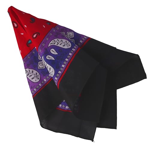 Motique Accessories Two Tone Paisley Bandana - Set of 3 - color: Black Purple
