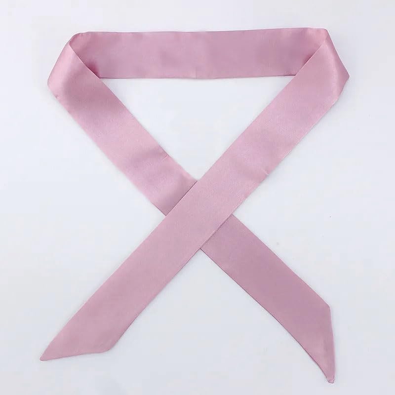 10 Pcs Long Thin Small Skinny Scarf Satin Neck Tie Ribbon Choker for Women Girls - color: Pink