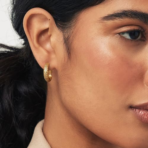 Gold Hoop Earrings for Women 14K Gold Plated Hoop Earrings Set, Large Medium Small Hoop Earrings Lightweight Hypoallergenic Huggie Statement Jewelry Gift for Women - color: Gold-E