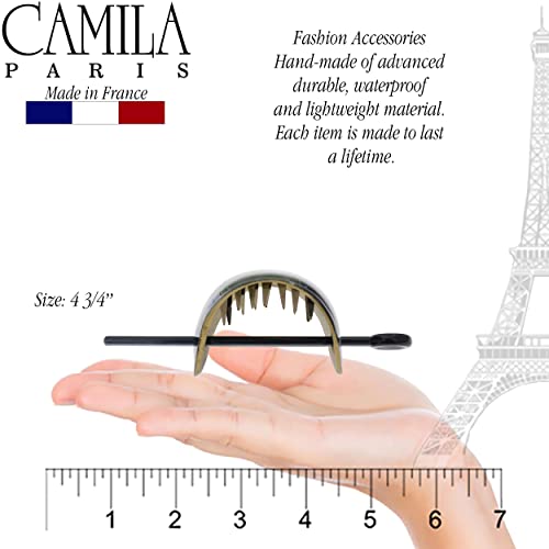 Camila Paris CP3344 French Hair Bun Holder Cover Cap Hair Updo, Green, Hair Pin Thru, Strong Hold Grip Hair Clips for Women, No Slip and Durable Styling Girls Hair Accessories, Made in France - color: Green