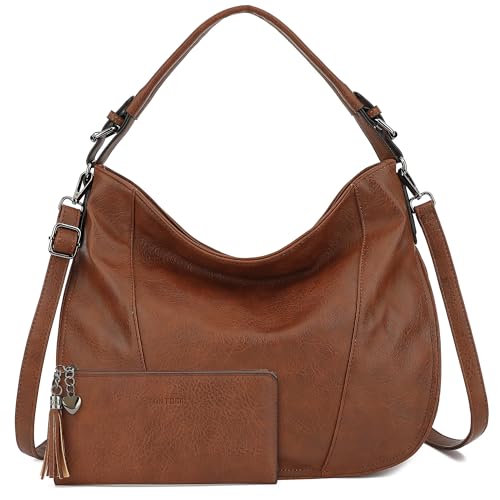TANTOMI Hobo Bags Purses for Women, Women's Crossbody Handbags and Shoulder Bag, Multi-Pocket Large Hobo Purse - color: Brown