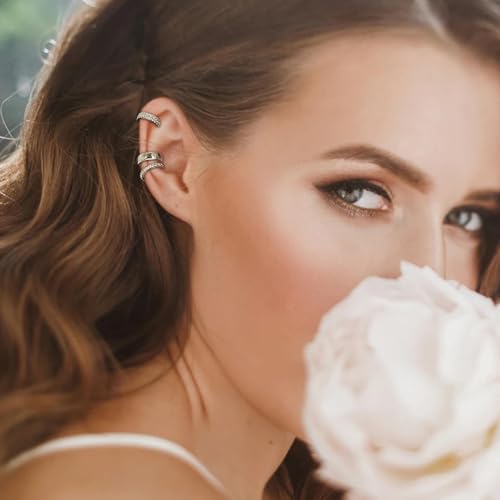 Ear Cuffs Non Piercing 14K Gold Plated Ear Cuff Earrings for Women Trendy Clip on Cartilage Earring Stacks Non Pierced Adjustable Fake Earrings Set Jewelry - color: I:3pcs