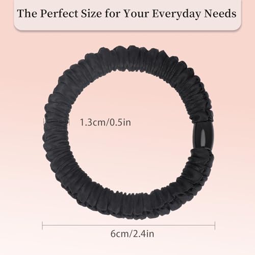 JessLab No Damage Satin Scrunchies, No Crease Hair Ties for Women, Gentle on Fine & Curly Hair, Sleeping, Party, 10-Piece - color: Assorted Colors 3