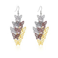 Nine Piece Butterfly Earrings Mix Color Bohemia Style Long Drop Dangle Hook Earrings Lightweight Fashion Style Butterfly Earrings Holiday Gifts Jewelry for Women - color: Gold+Silver