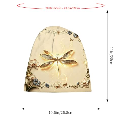 Tenna Teki Women Slouchy Beanie Chemo Hat Cancer Caps for Patient | Autumn Spring Lightweight Comfortable Breathable Beanie for Men - color: Gold