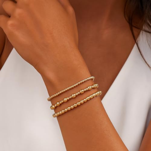 Gold Beaded Cross Bracelet for Women, 14K Plated Adjustable Stackable Dainty Bracelets, Non Tarnish Fashion Jewelry Set Gifts for Women Birthday Friendship - color: Colors-13