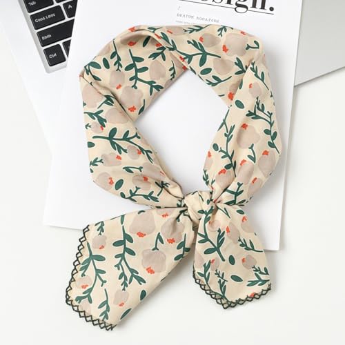 Cotton Bandana,Large Bandanas for Women,Head Coverings for Women,Head Scarf Handkerchief, Square Headband 27" x 27" - color: 27-10-foliage-beige