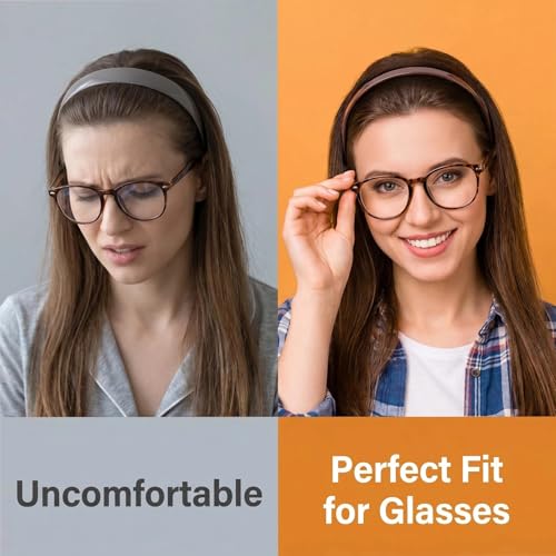 10 Pack Glasses Headbands for Women, Hairband Designed for Eyewear, Fashion Skinny Headbands-Polished - color: Polished - 10 Colors