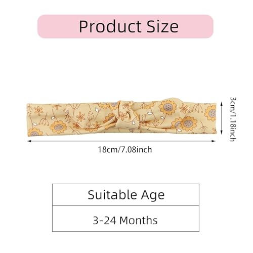Baby Headbands Soft Stretchy Baby Girl Bows Newborn Infant Toddler Headwrap Hair Accessories - color: Yellow