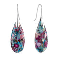 SELOVO Stone Fishhook Dangle Drop Earrings Statement Earrings for Women Stone - color: Blue&Purple-Silver Color Hook