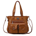 KL928 Large Purses for Women Shoulder Bag Tote Handbags Stylish Vegan Leather Hobo Bags Ladies, A-Black-4 | Large - color: 01-yellowish Brown