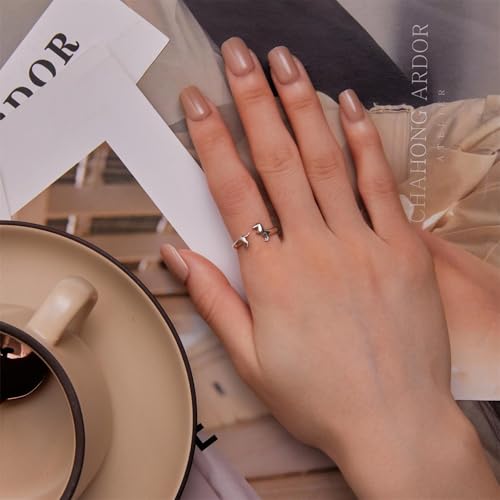 BISAER 925 Sterling Silver Ring Adjustable Cute Unique Cat Snake Butterfly Dragonfly Fashionable Ring For Women Jewelry - color: silvery dachshund
