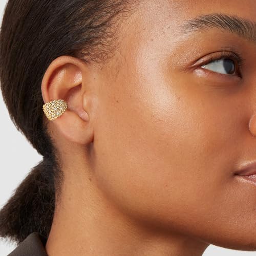 MEVECCO Ear Cuffs Non Piercing For Women 18K Gold Plated Turquiose Pearl Zircons Ear Cuff Earring Clip on Cartilage Fake Hoop Earrings Stack Jewelry Gifts - style: CZ