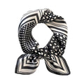 FONYVE 100% Mulberry Silk Scarfs for Women-Lightweight Square Satin Head Scarf-Small Silk Hair Scarf for Sleeping 21"x21" - color: 17 Black Polka Dot