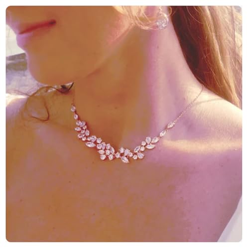Simple Crystal Leaf Back Chain Body Jewelry for Women Festival Rhinestone Necklace Bridal Wedding Backdrop Body Accessories Jewelry - color: Rose Gold