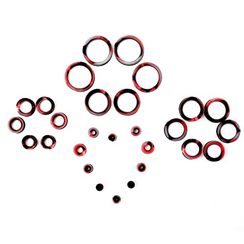 WBRWP 20/28pcs Ear Stretching kit Set: Hollow Hard/Soft Silicone Plugs and Tunnels Ear Expander Gauges Stretcher Body Piercing Jewelry - style: 28pcs Thin/Mixed Black&Red&Transparency