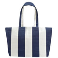 Large Canvas Tote Bag-Extra Big Shopping Beach Totes Bags Reusable Largest Grocery Plain Solid Bag 28"x8"x16" - color: Blue White Stripe