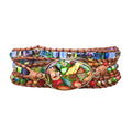 Women Wrap Bracelet Boho Natural Jasper Crystal Stone Beads Strand Bracelets - color: Colored turquoise