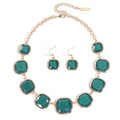 Chunky Beaded Colorful Collar Necklace with Earrings for Women Fashion Statement Necklace Set for Women Gifts