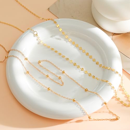Akeoqi 2Pcs Waist Chain 18K Gold Plated Belly Belt Chains Sexy Layered Summer Beach Bikini Body Chain Satellite Beaded Pearl Coin Beads Wave Belly Jewelry Accessories for Women Adjustable - style: Coin