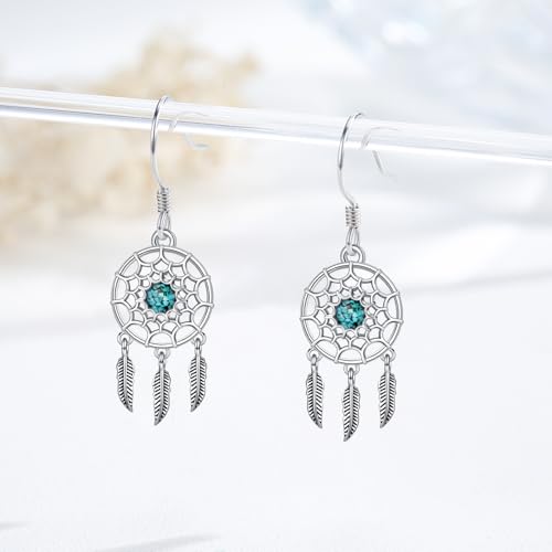 Western Earrings for Women 925 Sterling Silver Turquoise Western Country Dangle Drop Earrings Country Jewelry Gifts for Cowgirl Cowboy - style: Dream Catcher