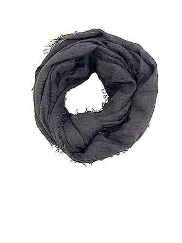 Humble Hilo Womens Woven Bohemian Style Gauze Scarf,Shawl, Head Wrap Fringed Edge Lightweight, Long Folds Small - color: Dark Grey