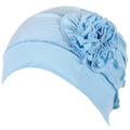 Headwrap Turbans for Women - Twist Soft Floral Solid Caps Pre Tied Chemo Beanies Headwear Hat for Cancer - color: Light Blue