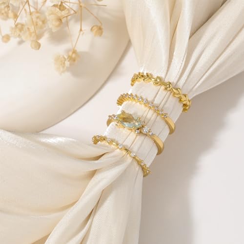 Otxas Dainty Rings for Womem Stackable Ring for Women Size 6-11 Wedding Rings - color: 4PCS, size: 8