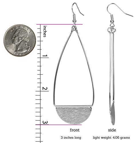 SPUNKYsoul Shield Paddle Earring Lightweight Statement Earrings | SPUNKYsoul Collection - style: Large Silver