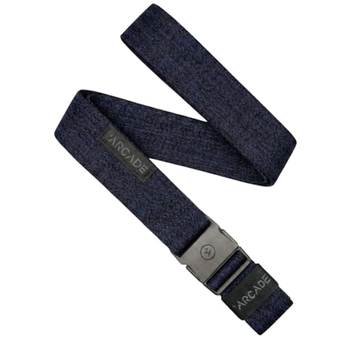 Arcade The Original Slim Unisex Adventure Belt, Narrow Width Elastic Stretch Webbing, Micro Adjust Buckle - color: Ranger Slim - Heather Navy