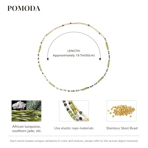 Beaded Bracelets for Women Small Blue Glass Beaded Stretchy Seed Bracelets Stackable Natural Gemstone Crystal 14K Gold Plated Beads Summer Boho Jewelry Gift - color: African turquoise