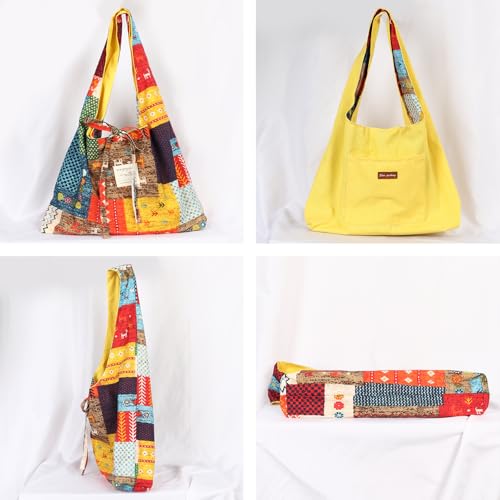 Boho purses Double-sided Tote Colorful boho bag for women - color: Brown