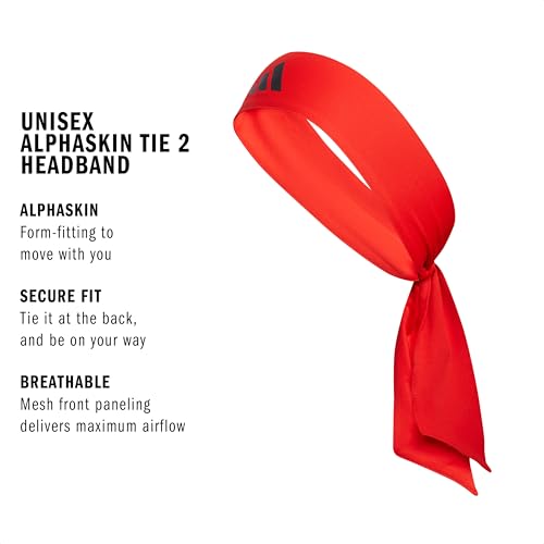 adidas Alphaskin Tie Headband - color: Tie/2/Red/Black