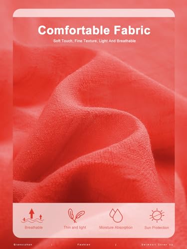 QIANXIZHAN Women's Swimsuit Cover Up,Beach Sarong Wrap Bottom Coverup for Women Short Skirt - color: Tassels Watermelon Red