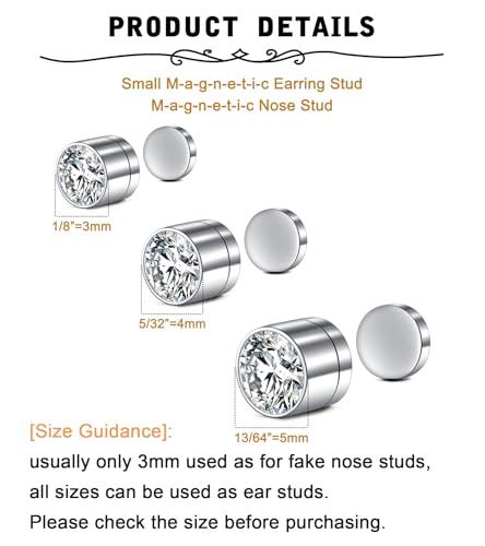 MODRSA Fake Nose Stud Fake Nose Ring Stud Fake Nose Piercing Fake Lip Ring Fake Earrings Stud Silver Gold Fake Cartilage Helix Earring Clip on Earring Hoop Fake Eyebrow Ring Fake Bridge Piercing - color: B4-fake stud - silver