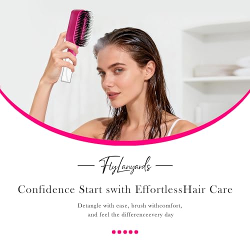 2-in-1 Manual Non-Electric Detangler Hair Brush with Built-In Mister Spray, Wet & Dry Detangling Brush for Curly, Wavy & Straight Hair, No-Tangle Anti-Frizz Brush，Reservoir 50ml(Red) - color: Red