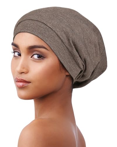 Alnorm Cozy Satin Lined Slouchy Beanie Cap with Soft Elastic Band for Women Hemp Camel - color: Hemp Camel