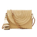Small Straw Purse for Women Summer Clutch Purses Beach Woven Envelope Bag Raffia Shoulder,Straw Crossbody Bag boho - color: Semicircle Brown