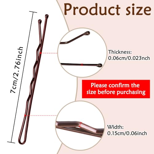 YINGFENG 220pcs 2.76 Inch Large Brown Bobby Pins for Women, Jumbo Long Pins with Box, Reusable Non Slip Big Pins Great For Thick Hair - color: Brown（2.76inch）