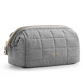 BAGSMART Makeup Bag Travel Toiletry Bag, Puffy Padded Make Up Bags for Women Makeup Organizer Case, Wide-open Pouch Purse Travel Essentials Toiletries Accessories Brushes, Gray - color: 06-Grey