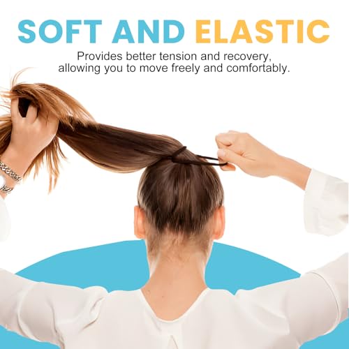 HOYOLS Soft Seamless Hair Ties, Dark Brown Stretch Elastic Ponytail Holders Bands for Women Thick Hair No Slip and Pull No Damage Scrunchies Headbands 100 Pcs (Espresso) - color: Espresso