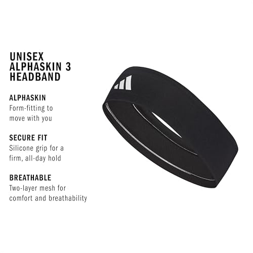 adidas Alphaskin Tie Headband - color: 3/Black/White