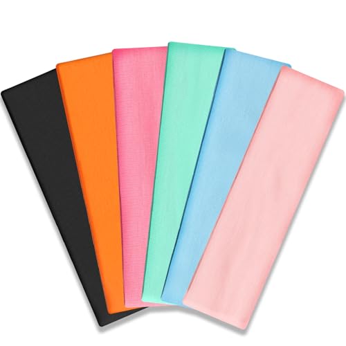 IVARYSS Workout Headbands for Women Non Slip, Premium Stretchy Soft Fabric Head Bands for Women's Hair, Wear for Yoga, Running, Sport, 6 Pack, Multi Color - color: Multi-color