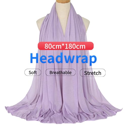 Harewom Head Wraps for Black Women Stretch Head Scarf Long African Hair Wraps Turban Headwraps Jersey Headbands - color: 1pcs -Lavender