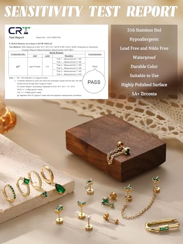 Sanfenly Stud Earrings Small Gold Hoop Earrings Set for Women Flat Back Earring Hypoallergenic Cartilage Earring Lightweight Dainty 14K Gold Stud Earrings for Multiple Piercing Set (Single 13 PCS) - color: Gold Single Earrings