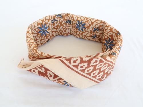 100% Handmade Organic Cotton Bandana – Soft Bohemian Print Head & Neck Scarf for Women – Sustainable Boho Style