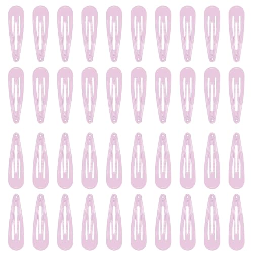 40pcs 2 inch pink Hair Clips Hair Barrettes Metal Snap Hair Clips Accessories For Women(pink) - color: Pink