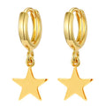 XYJZXY Gold Huggie Small Hoop Earrings with Charm Personalized Snake/Evil Eye/Star/Cross/Lock/Key 18k Gold Plated Crystal Drop Dangle Earrings for Women - style: Star
