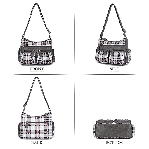 Angel Kiss Crossbody Bags for Women, Ladies Shoulder Handbags and Purses Medium Faux Leather Pocketbooks | Ladies - color: 23white/Grey