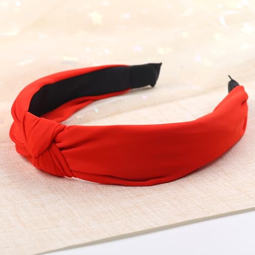 Red Headband Knotted Hair Bands Christmas Hair Accessories for Women Girls Wedding Xmas Party Favor Supplies - color: Red